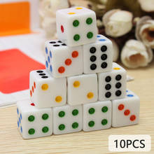 10PCS/Lot Dice Set Colored Acrylic 6 Sided Dice For Club/Party/Family Games 2024 - buy cheap