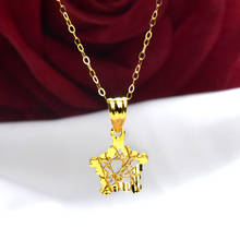 NYMPH Real 18K Gold Necklace Pendant Pure AU750 Chain Hollow Romantic Five-pointed star Pendant for Women Wedding Fine Jewelry X 2024 - buy cheap