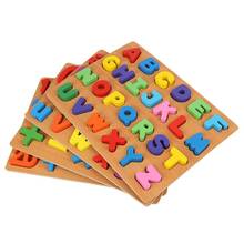 Children Alphabet ABC Numbers Wooden Learning Toy Kids Educational Puzzle Board for learning kids gift Promotes hand eye ability 2024 - buy cheap