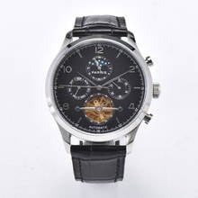 Parnis 43mm Black Dial Automatic Men's Watches Moon Phase Calendar Men Wristwatch JHS35 Movement Mechanical Man Clock 2024 - buy cheap