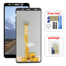 Tela lcd, digitalizadora, touch screen, para samsung galaxy a7 2018, a750, a750f, tamanhos a750fn, a750g, ferramentas gratuitas 2024 - compre barato