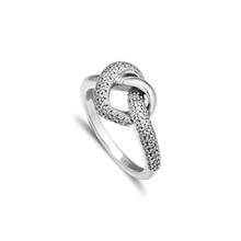 Anillo de corazón anudado para mujer, joyería de plata de ley 925 auténtica, anillos de plata de estilo europeo para fabricación de joyas 2024 - compra barato