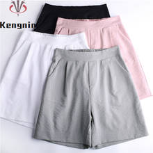 Cotton Linen Women Shorts 2022 Summer Thin High Wasit Loose Female Pantsalone Casual Oversized Lady Wide Leg Shorts KE1147 2024 - buy cheap