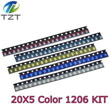 100pcs=5 colors x20pcs 1206 SMD LED light Package Red White Green Blue Yellow 1206 led kit 2024 - buy cheap