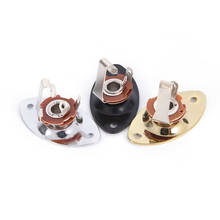 Placa de salida ovalada cromada Jack Plate Socket con Jack para guitarra eléctrica LP color oro, negro, plata 2024 - compra barato