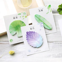 Bloc de notas adhesivas de hojas de plantas naturales Kawaii, papel adhesivo para planificador de oficina, papelería coreana, suministros escolares 2024 - compra barato