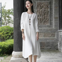 Trajnatureza vestido retrô com bolsos de manga comprida, vestido feminino confortável para outono e inverno 2021 2024 - compre barato