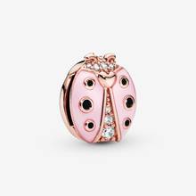 2019 cuentas de plata esterlina 925 de moda Reflexion Ladybug Rosa Clip Ajuste Original Pandora pulsera joyería DIY para mujeres 2024 - compra barato