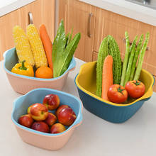 Double drain household simple fruit plate kitchen sink living room plastic vegetable basket storage vegetable basket 2024 - buy cheap