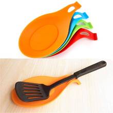 4pcs Silicone Spoon Rest Heat Resistant Insulation Mat Flexible Ladle Spatula Spoon Holder Kitchen Utensil Rest on Stove Top 2024 - buy cheap