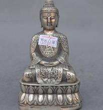 Estatua de Buda sakyamuni, estatua de sakyamuni, sakyamuni, Amitabha de plata, budismo del Tíbet antiguo 2024 - compra barato