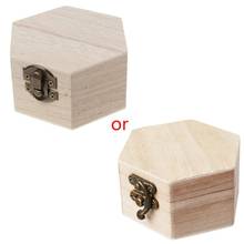 Коробка из натурального дерева незавершенный простой деревянный ящик для хранения ювелирных изделий Живопись Искусство DIY ремесло 2024 - купить недорого