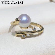 YIKALAISI 6-7mm Round Natural Freshwater Pearl Rings Jewelry For Women 925 Sterling Silver New rings Wholesales 2024 - buy cheap