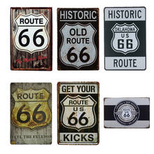 Винтажный металлический знак Route 66, ретро металлический жестяной плакат, металлическая винтажная домашняя пластина, домашний декор, настенное искусство, украшение для бара 2024 - купить недорого