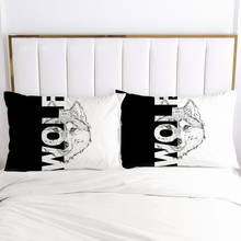 2PCS 3D Pillow Cover 65x65 70x70 Nordic Decoration Throw Pillow Cases Bedding Black and white wolf PillowCase Customize 2024 - buy cheap