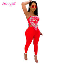 Adogirl 2020 Autumn New Bandana Print Bandanna Crop Top Solid Pencil Pants Casual Suit Women 2 Piece Set Night Club Outfits 2024 - buy cheap