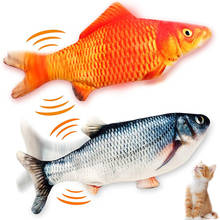 Brinquedo interativo elétrico de mordida para gatos, peixe realista com carregador usb, para animais de estimação 2024 - compre barato