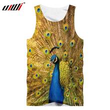 UJWI New Men's 3D Printing Tank Top Animal Peacock Sleeveless Shirt Fashion Casual Green Animal Broken Pendant Vest Dropship 5XL 2024 - buy cheap