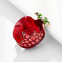 Feminino broches liga vermelho fruta romã flor broche pino para menina moda corsage jóias terno acessórios 2024 - compre barato