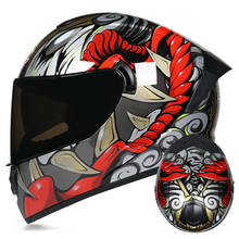 Capacete de motociclista com lente dupla, capacete de fechado com proteção para motocicleta, motociclista e bicicleta com material aprovado 2024 - compre barato