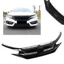 Rejilla delantera para capó de coche, accesorio de color negro con acabado brillante, ABS, para Honda Civic décima generación Coupe Sedan 2016 2017 2018 2024 - compra barato