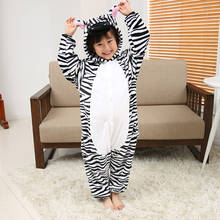 Пижамы кигуруми детские пижамы с животными для мальчиков и девочек, детские пижамы, милые Мультяшные Ползунки с рисунком зебры, зимняя одежда для сна с длинными рукавами 2024 - купить недорого