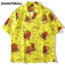Hip Hop Retro Shirt Streetwear Men Jigsaw Print Hawaiian Beach Shirt Harajuku Short Sleeve Summer Aloha Shirt Fashion Clothing 2024 - buy cheap