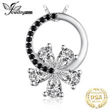 JewelryPalace Flower Round Circle Genuine Black Spinel 925 Sterling Silver Pendant Necklace for Women Gemstone Pendant No Chain 2024 - buy cheap