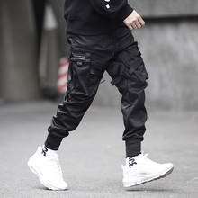 Мужские черные повседневные брюки в стиле хип-хоп, уличные Светоотражающие Брюки в стиле Харадзюку 2024 - купить недорого