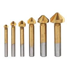 6Pcs Titanium Coated 90 Degree Chamfer Countersink Drill Bit Set 3 Flutes 90 Degree 6.3mm-20.5mm Power Tools Chamfer Drill Bit 2024 - buy cheap