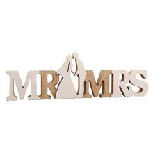 Деревянная стойка буквы знак персонализированные древесины Mr Mrs знак письмо логотип Свадебные украшения свадебного стола логотип 38x12cm 2024 - купить недорого