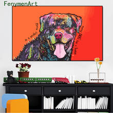 Cute Dogs Canvas Painting Colorful Animals Graffiti Poster and Prints  Abstract Wall Art Pictures For Living Room Home Decor 2024 - buy cheap