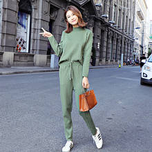 2 piece set women sweater harem pants fashion temperament suit women's autumn clothing simple casual two-piece women's clothing 2024 - buy cheap