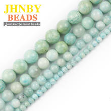 JHNBY-Cuentas de amazonita Natural para hacer joyas, cuentas sueltas para hacer collares o pulseras, accesorios de bricolaje, Perú, 4.6.8.10MM 2024 - compra barato