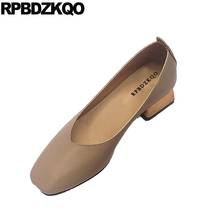 Chunky 2021 Thick Pumps Autumn China Cheap Fashion Square Toe Slip On Low Heels Female Designer Casual Block Shoes For Women 2024 - buy cheap