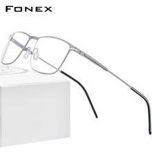 FONEX Alloy Glasses Men Square Myopia Prescription Optical Eyeglasses 2020 New Metal Full Korean Screwless Eyewear Frames F1009 2024 - buy cheap