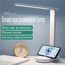 Luminária led de mesa dobrável com controle de toque, lâmpada com carregamento usb, multifunção com proteção para os olhos, luz de leitura e luz noturna