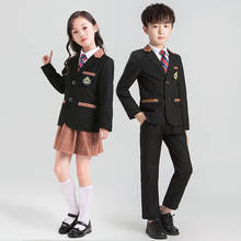 Детская школьная униформа, комплекты для мальчиков и девочек, британский стиль колледжа, детская одежда для детского сада, детский Блейзер, брюки, галстук 2024 - купить недорого