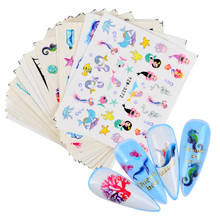 Charms Flowers Leaf Nail Stickers Watercolor Nail Art Decals Sliders Manicure Decorations Foils Tattoo 2024 - buy cheap