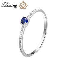 QIMING Wedding Crystal Blue Rings For Women Ladies Fashion fashion Boho Engagement Jewelry Fashion Rings Gift 2024 - buy cheap