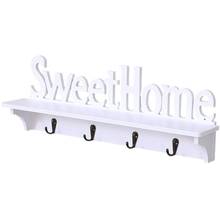 Sweet Home-perchero montado en la pared, colgador de puerta, gancho de almacenamiento para abrigo, sombrero, ropa, llave (blanco) 2024 - compra barato