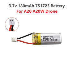 1-10Pcs Original 3.7V 180mAh Lipo Battery For A20 A20W Drone RC Quadcopter Spare Parts For A20 A20W Four-axis Drone Battery 2024 - buy cheap
