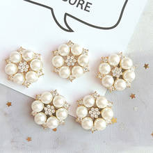 10 Pcs Flower Rhinestones Buttons Pearl Button 24mm Wedding Decoration Diy Rhinestones Accessories 2024 - buy cheap
