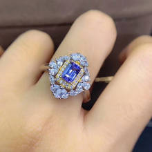 Anillo de tanzanita de moda, anillo de tanzanita Real y natural, joyería fina de Plata de Ley 925 para mujer 2024 - compra barato