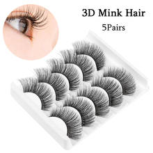 5Pairs Multilayer False Eyelashes Handmade Wispy Fluffy 3D Faux Mink Hair Eye Lashes Thick Cross Natural Long LashesMakeup Tools 2024 - buy cheap