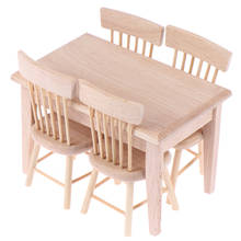 1 Набор, обеденный стол, стул, модель 1:12, миниатюрный деревянный Фотофон для кукольного домика 2024 - купить недорого