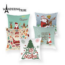 Christmas Decorations Cushion Cover Cartoon Santa Claus  Cushion Decorative Bed Reindeer Case on The Pillow Merry  Pillow Covers 2024 - buy cheap