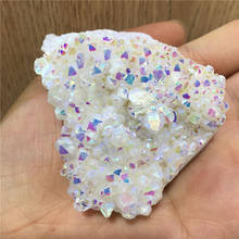 Conjuntos de cristal transparente arcoíris Aura Angel, piedra de cuarzo curativa, regalo 2024 - compra barato