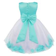 Toddler Kids Girls Wedding Pageant Dress Cute Flower Petals Tulle Dresses Party Flower Girl Vestido Summer Sleeveless Mesh Dress 2024 - buy cheap