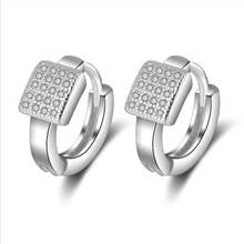 Everoyal Trendy Men Silver 925 Earrings For Women Accessories Top Quality Zircon Square Hoop Earrings Female Jewelry Girls Bijou 2024 - buy cheap